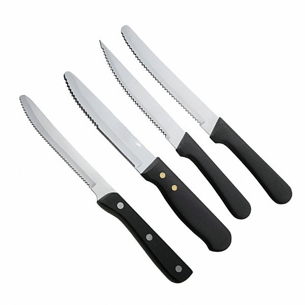 12 Pieces - Winco Steak Knives 5" Blade - Round Tip