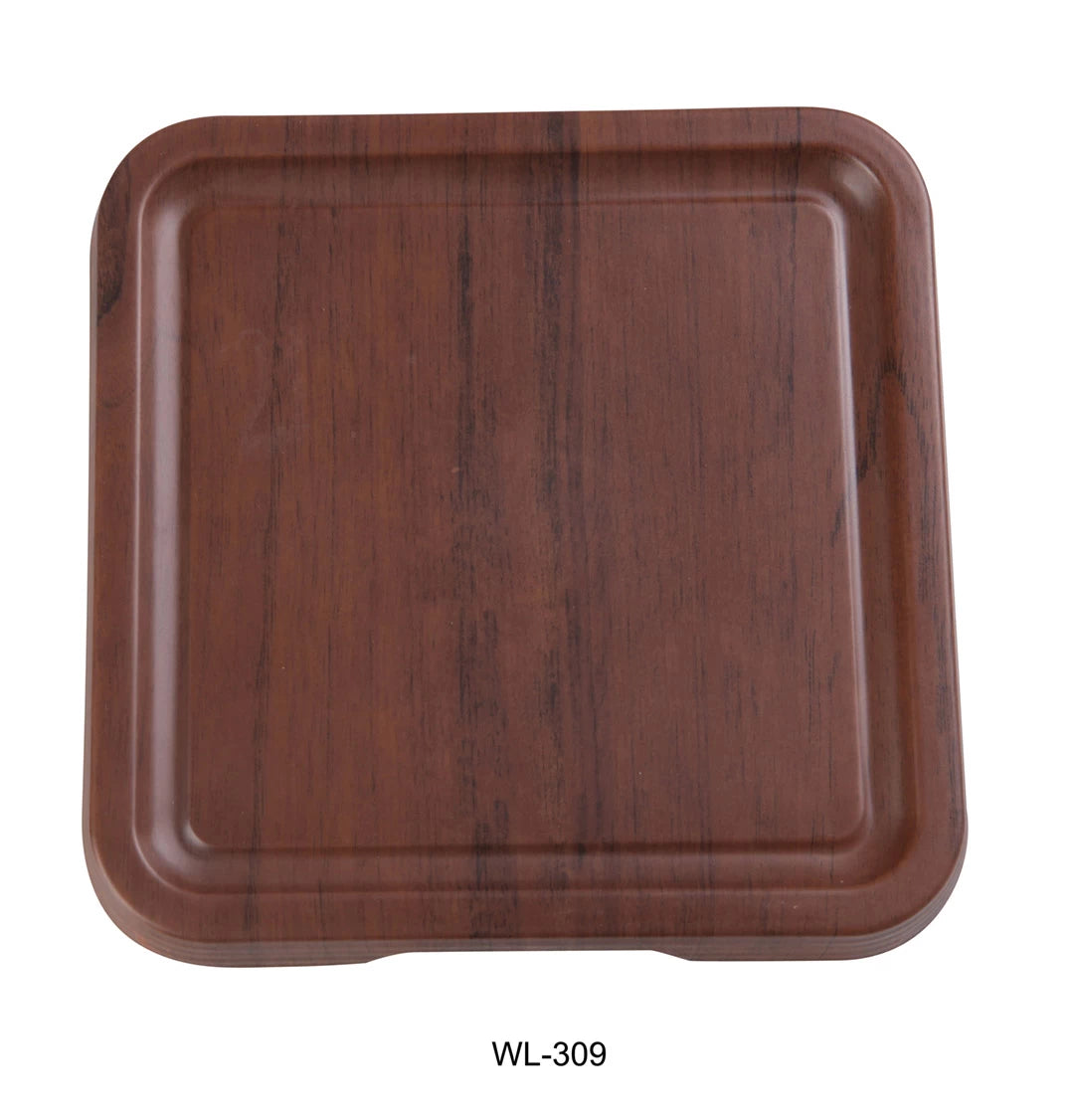 Yanco Woodland 8 1/2" X 1" Square Tray With Foot