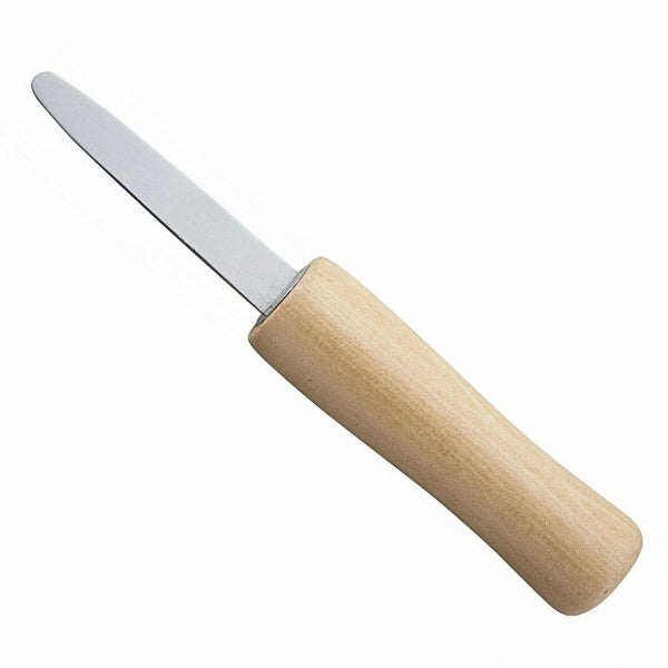 Winco 2-3/4" Blade Oyster/Clam Knife - Wooden Handle