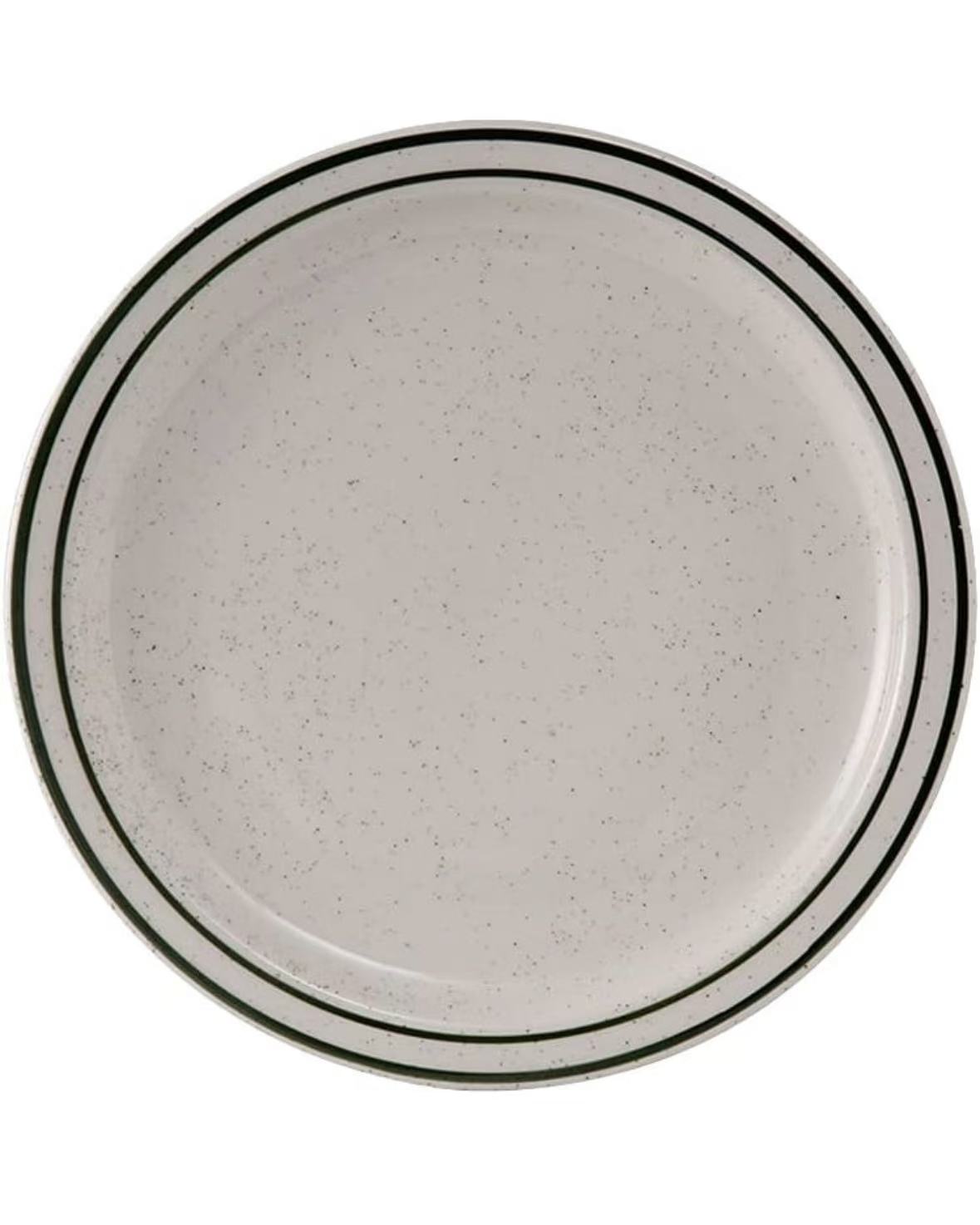 Green rim plate 9'' diameter, KK-CXF-9, Round, Narrow rim,