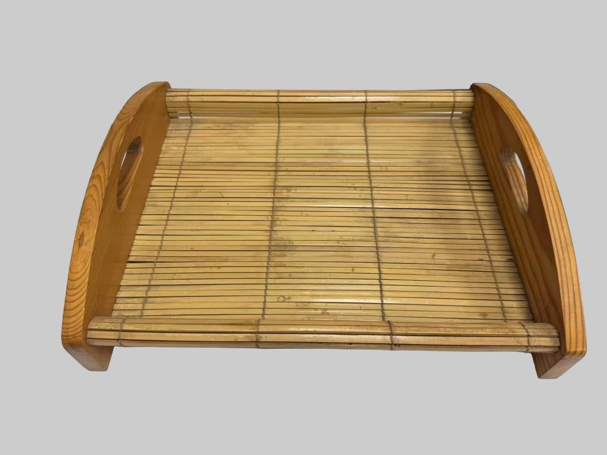 Large Bamboo Tray with handle for tea lunch dinner serving