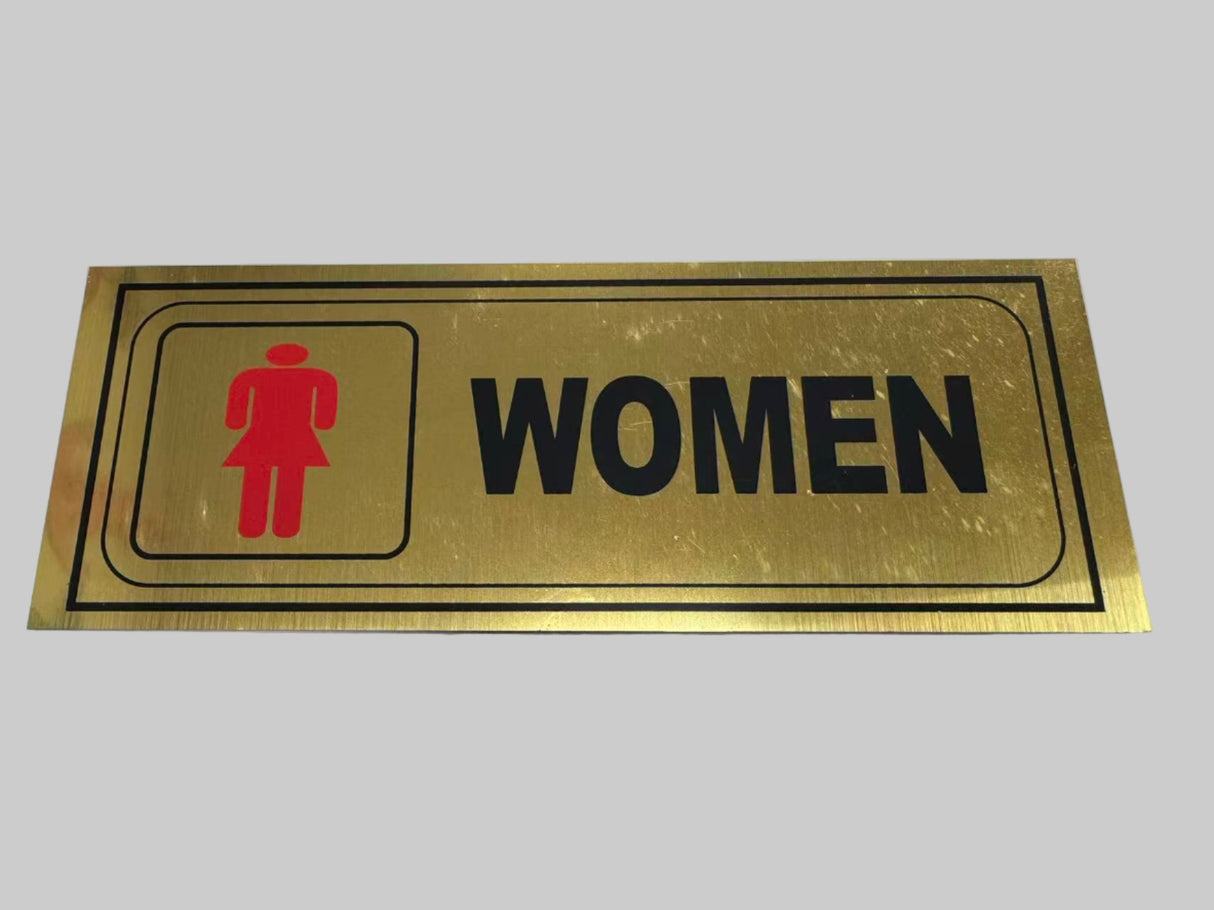 Door/Wall Sign- brushed gold-small -Women