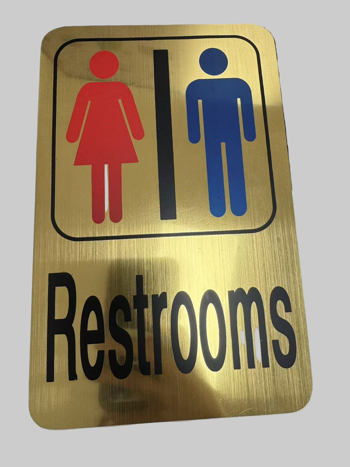 Door/Wall Sign- brushed gold-small -Restroom