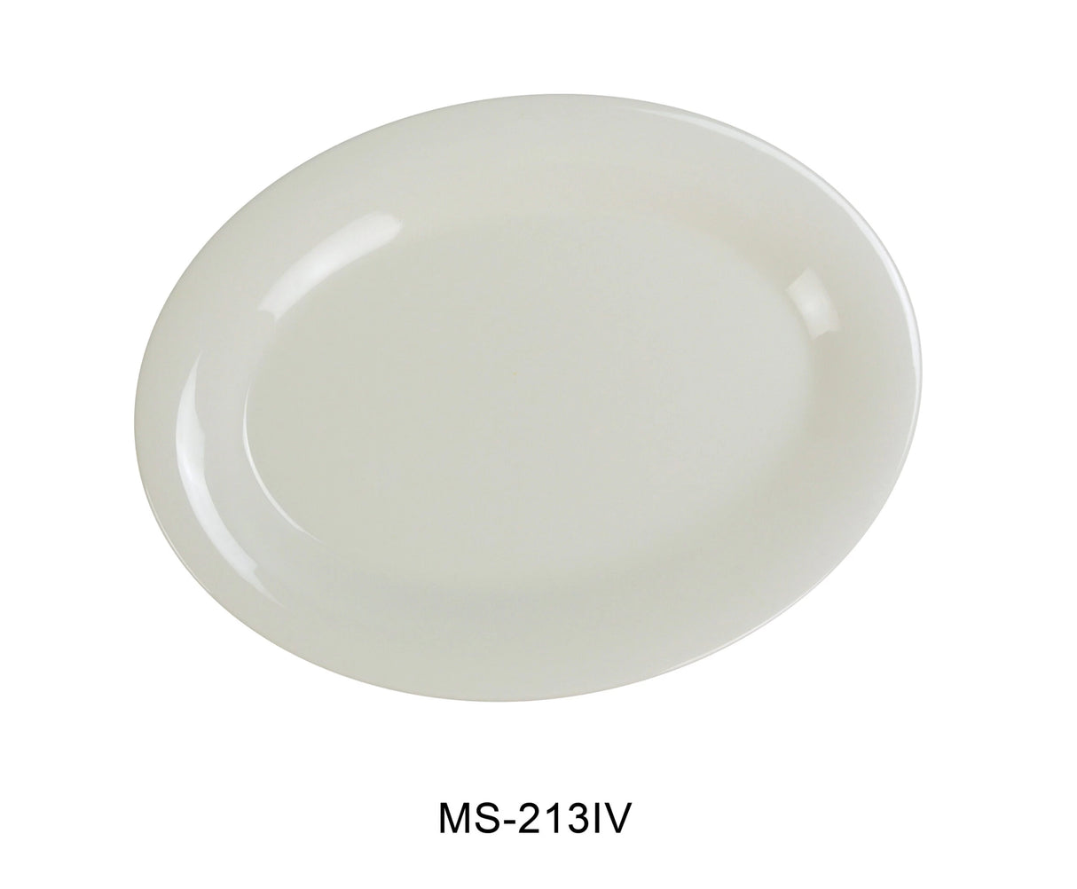 Yanco MILE STONE 13 1/2" X 10 1/2" OVAL PLATTER IVORY