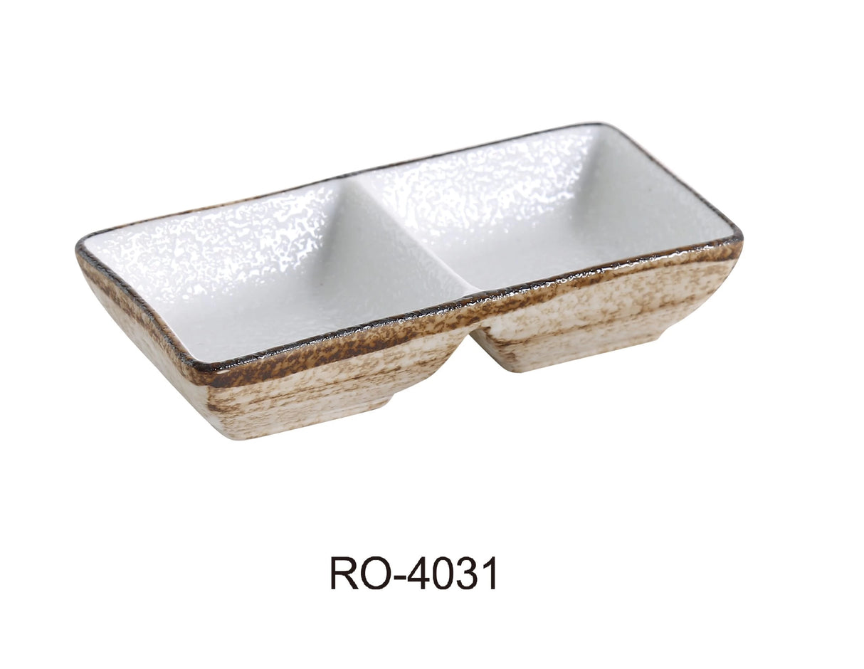 Yanco Rockeye Double Divided Sauce Dish