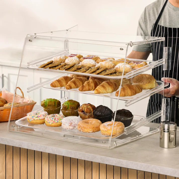 Acrylic Tiered Display Case: Showcase Pastries & Breads in Style