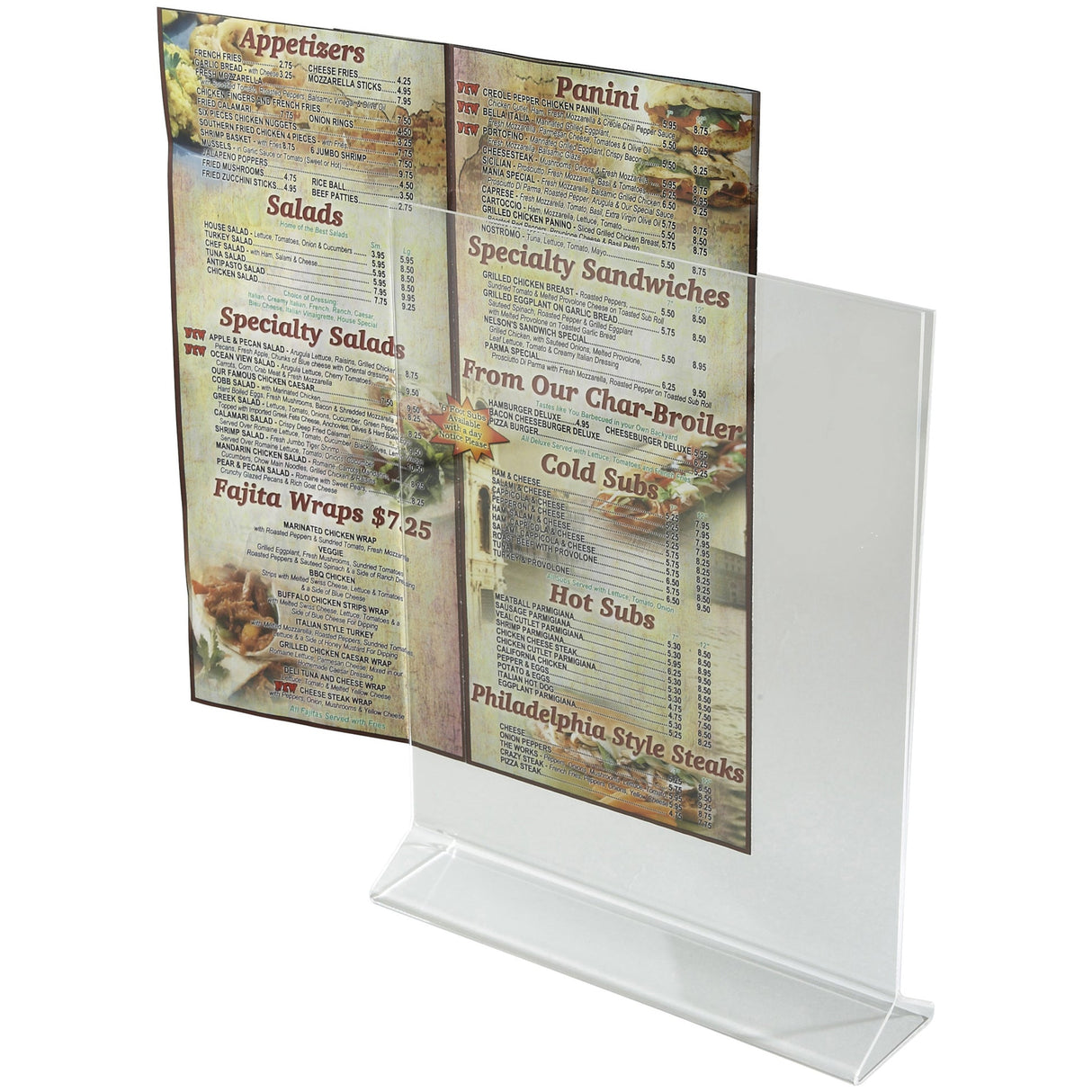 Double-Sided Clear Acrylic Menu Stand