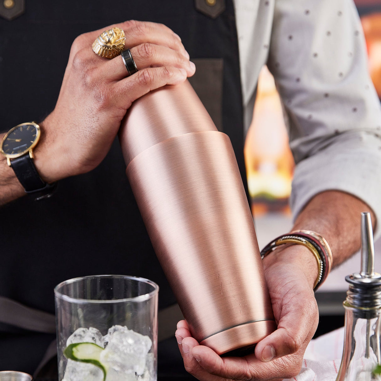 After5 20 oz Bar Shaker Cup, Antique Copper