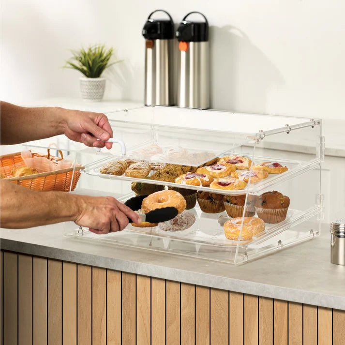Acrylic Tiered Display Case: Showcase Pastries & Breads in Style
