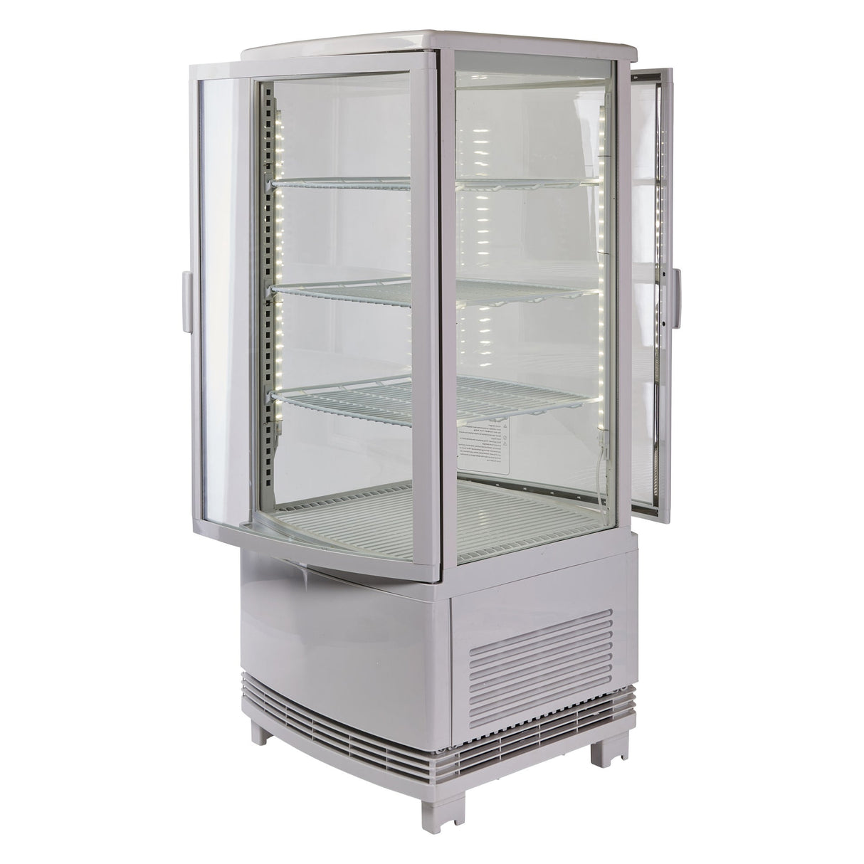 Wht Countertop Refrigerated Beverage Display,110-120V,230W,2.7A,dual Curved Drs