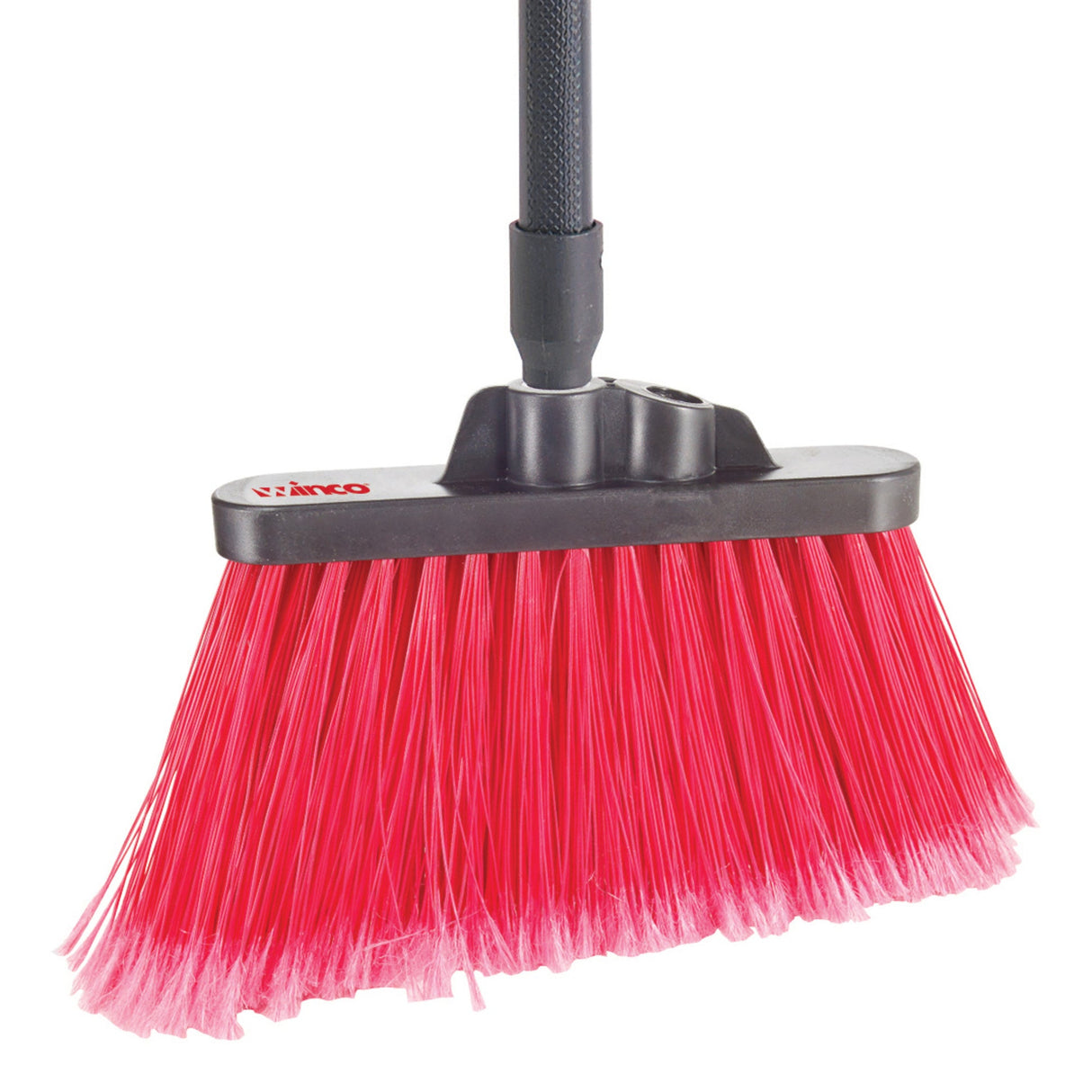 Angled Broom with 48"L Fiberglass Handle, Flagged, Medium-Duty