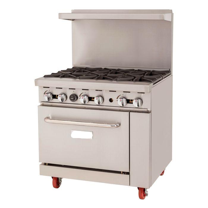 6 Burner Range, (1) Oven, Natural Gas