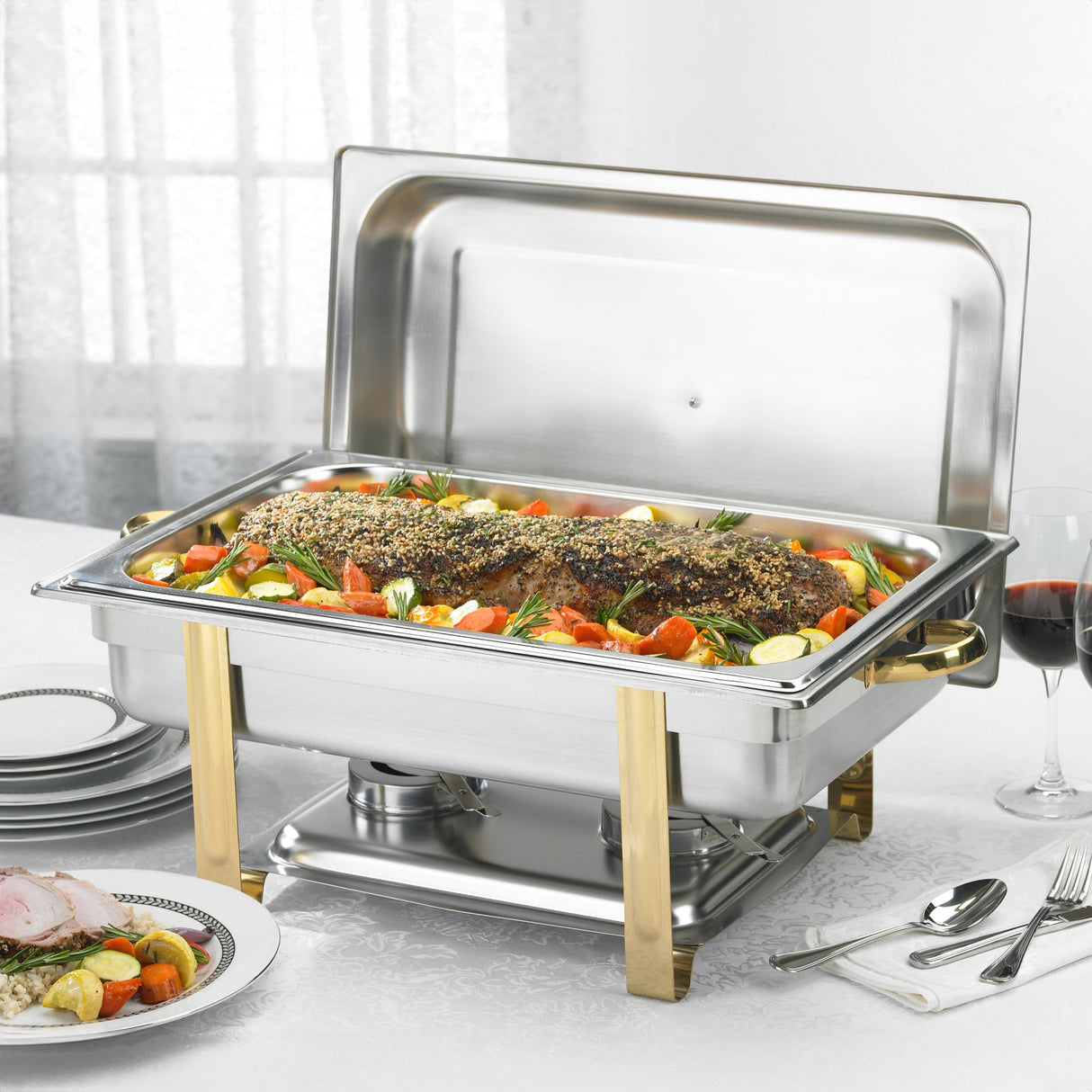 Malibu Collection 8 Quart Full-size Chafer, Medium Weight