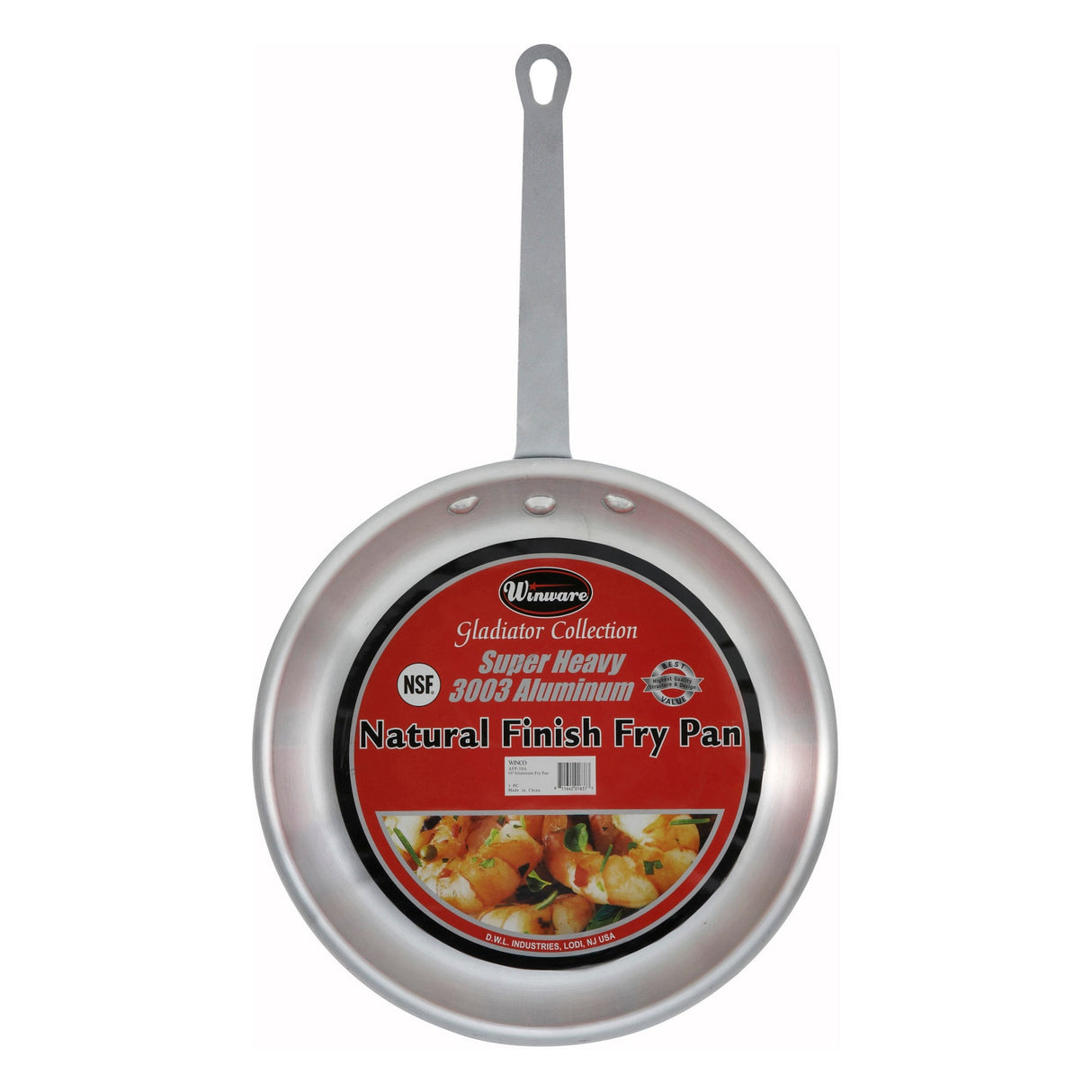 Aluminum Fry Pan, Gladiator, Natural Finish