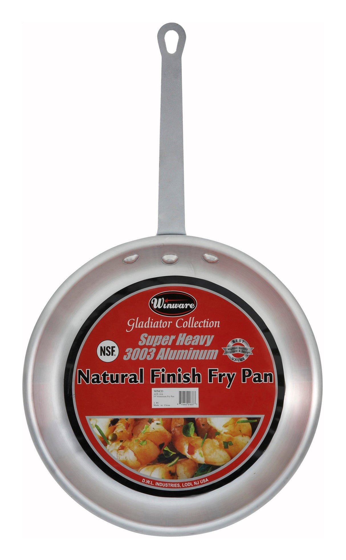Aluminum Fry Pan, Gladiator, Natural Finish