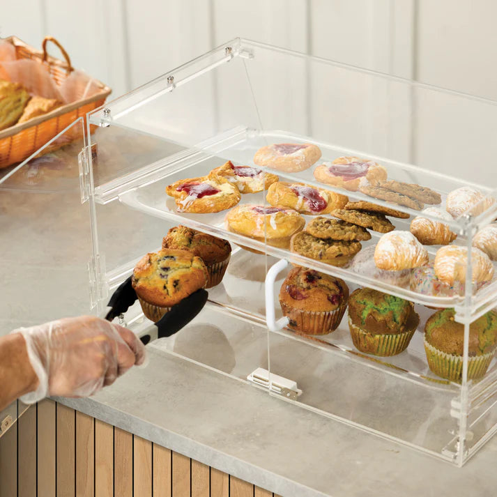 Acrylic Tiered Display Case: Showcase Pastries & Breads in Style