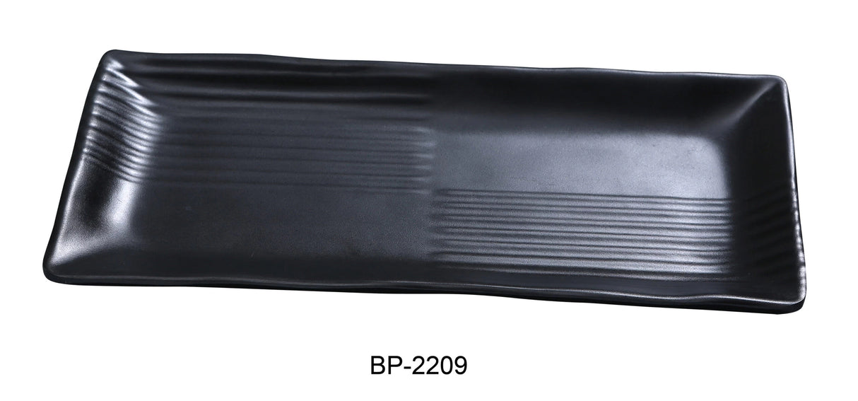 48 Pack Yanco BLACK PEARL 8 1/2" X 4" RECTANGULAR PLATE