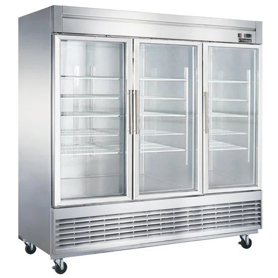 Dukers D83R-GS3 Bottom Mount Glass 3-Door Commercial Reach-in Refrigerator (Free Shipping) (Add to cart for discount)