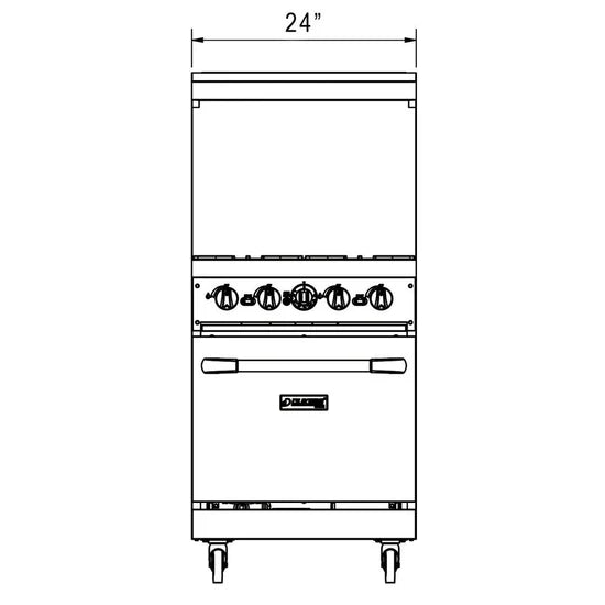 Dukers  DCR24-4B 24" Gas Range with Four (4) Open Burners (Free Shipping) (Add to cart for discount)