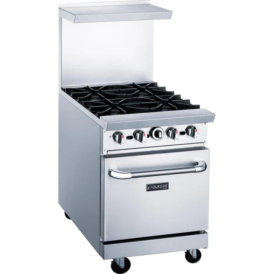 Dukers  DCR24-4B 24" Gas Range with Four (4) Open Burners (Free Shipping) (Add to cart for discount)