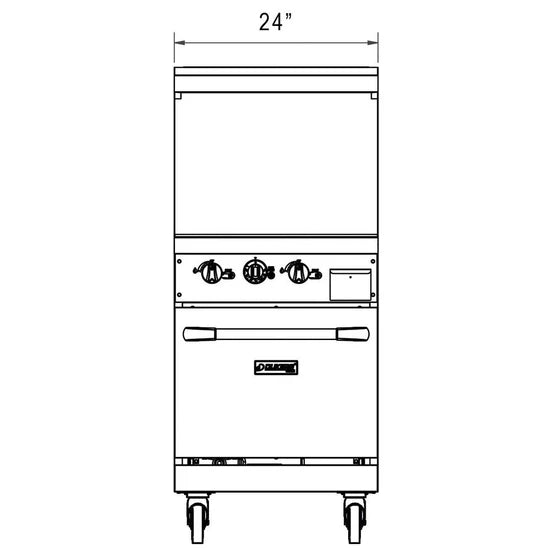 Dukers  DCR24-GM 24" Gas Range with 24" Griddle (Free Shipping) (Add to cart for discount)