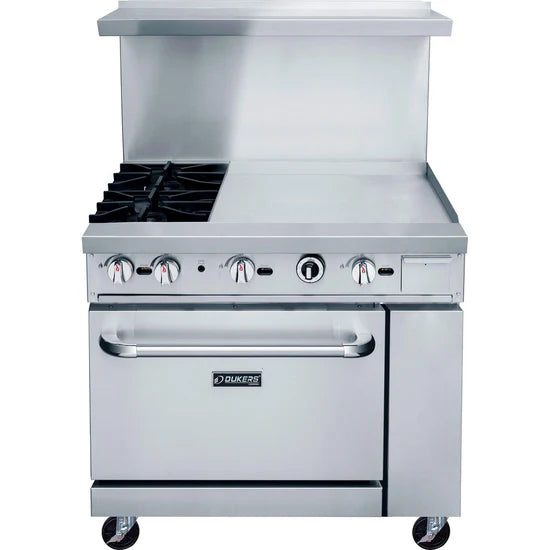 Dukers  DCR36-2B24GM 36" Gas Range with Two (2) Open Burners & 24" Griddle (Free Shipping) (Add to cart for discount)