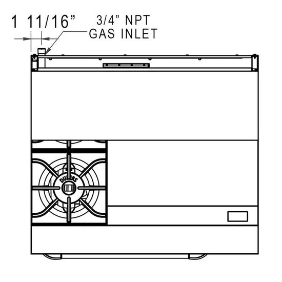 Dukers  DCR36-2B24GM 36" Gas Range with Two (2) Open Burners & 24" Griddle (Free Shipping) (Add to cart for discount)