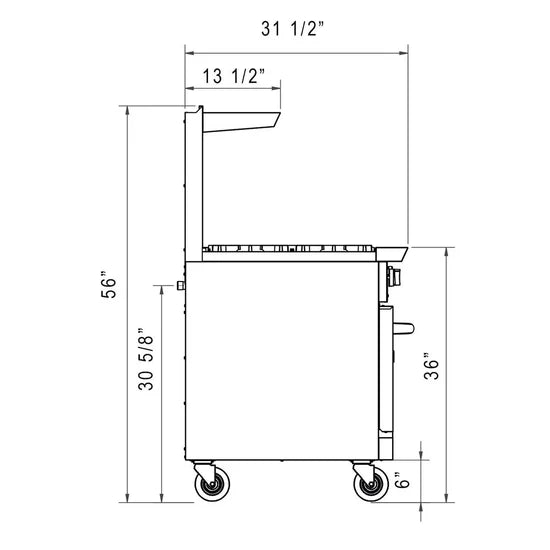 Dukers  DCR36-2B24GM 36" Gas Range with Two (2) Open Burners & 24" Griddle (Free Shipping) (Add to cart for discount)
