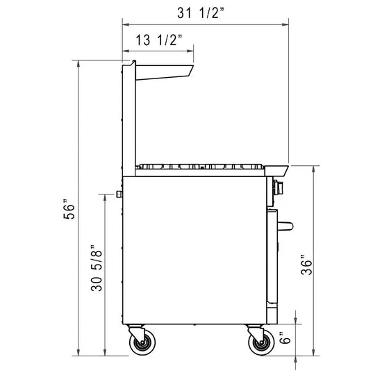 Dukers  DCR36-4B12GM 36" Gas Range with Four (4) Open Burners & 12" Griddle (Free Shipping) (Add to cart for discount)
