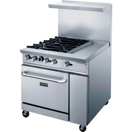 Dukers  DCR36-4B12GM 36" Gas Range with Four (4) Open Burners & 12" Griddle (Free Shipping) (Add to cart for discount)