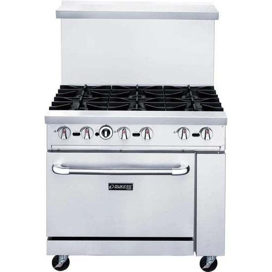 Dukers  DCR36-6B 36" Gas Range with Six (6) Open Burners (Free Shipping) (Add to cart for discount)