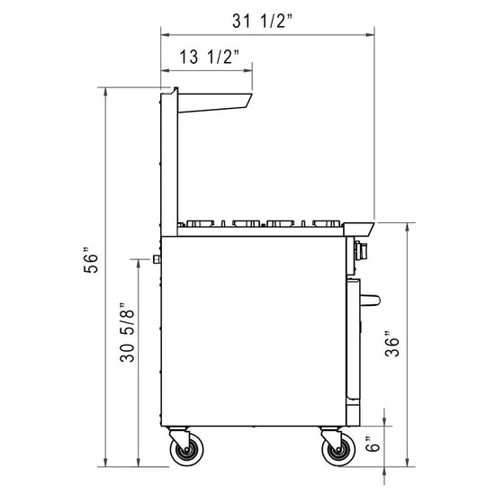 Dukers  DCR36-6B 36" Gas Range with Six (6) Open Burners (Free Shipping) (Add to cart for discount)
