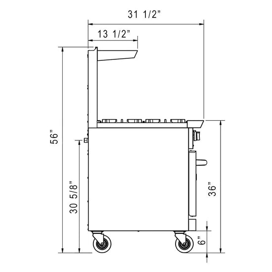 Dukers  DCR60-10B 60" Gas Range with Ten (10) Open Burners (Free Shipping) (Add to cart for discount)