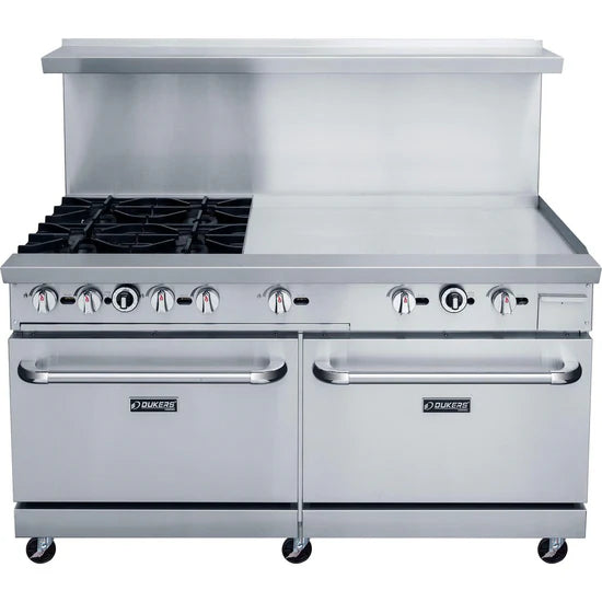 Dukers  DCR60-4B36GM 60" Gas Range with Four (4) Open Burners & 36" Griddle (Free Shipping) (Add to cart for discount)