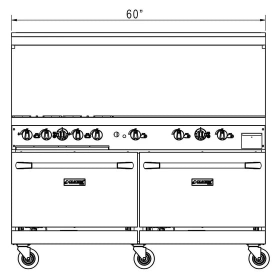 Dukers  DCR60-4B36GM 60" Gas Range with Four (4) Open Burners & 36" Griddle (Free Shipping) (Add to cart for discount)