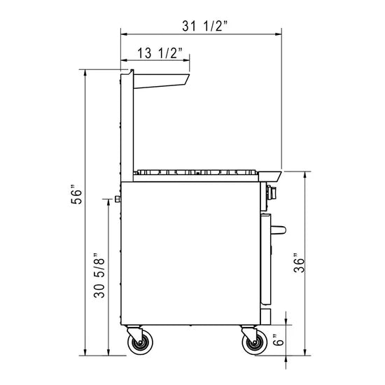 Dukers  DCR60-4B36GM 60" Gas Range with Four (4) Open Burners & 36" Griddle (Free Shipping) (Add to cart for discount)