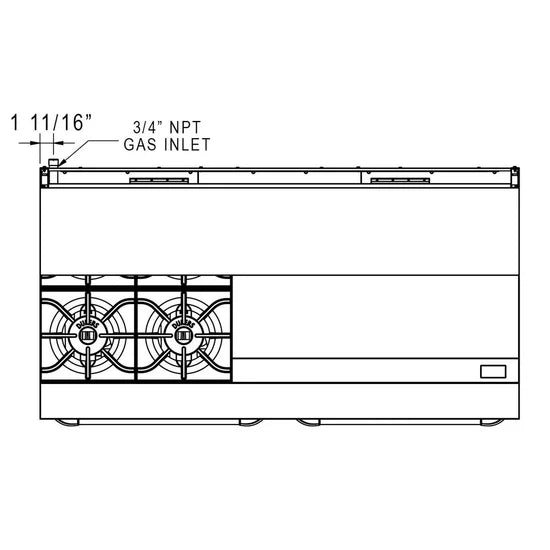 Dukers  DCR60-4B36GM 60" Gas Range with Four (4) Open Burners & 36" Griddle (Free Shipping) (Add to cart for discount)