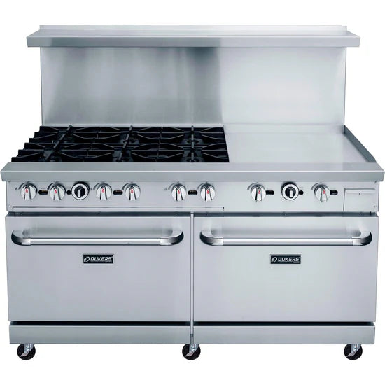 Dukers  DCR60-6B24GM 60" Gas Range with Six (6) Open Burners & 24" Griddle (Free Shipping) (Add to cart for discount)