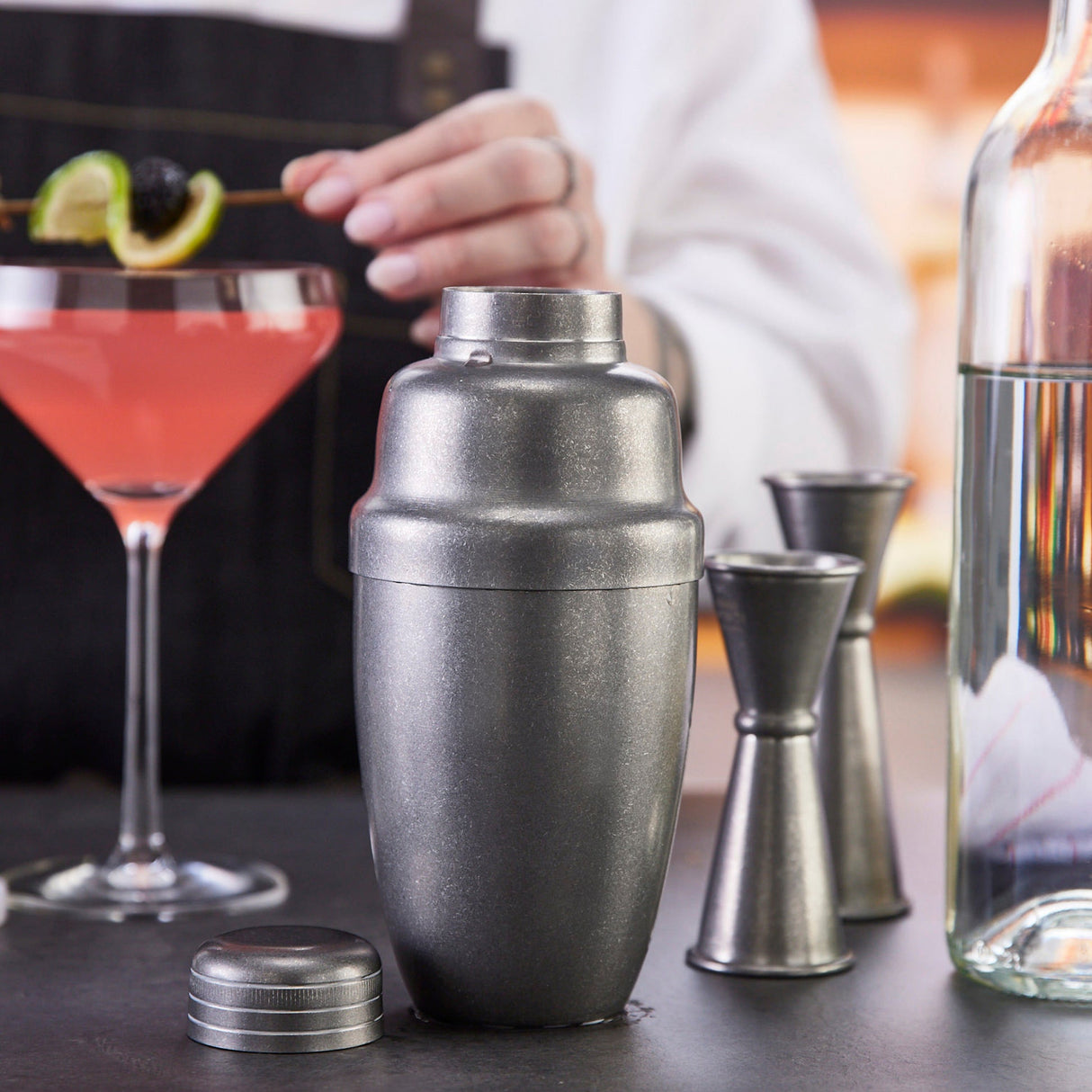 After5 16 oz Bar Shaker, 3 Piece Set, Crafted Steel