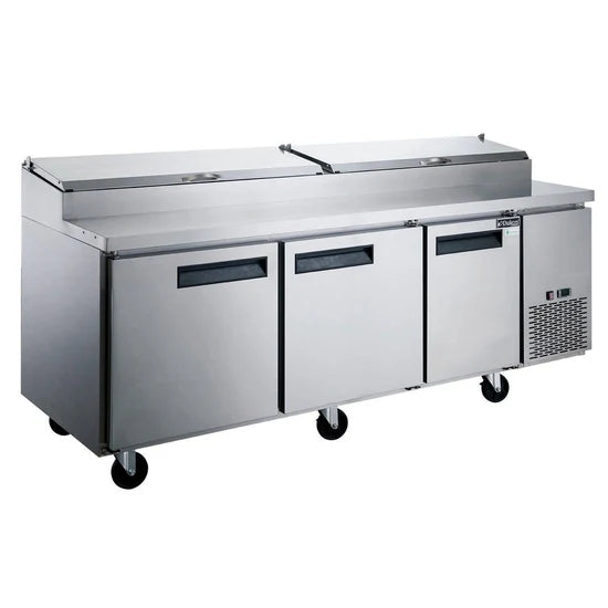 Dukers DPP90-12-S3 Commercial 3-Door Pizza Prep Table Refrigerator (Free Shipping) (Add to cart for discount)