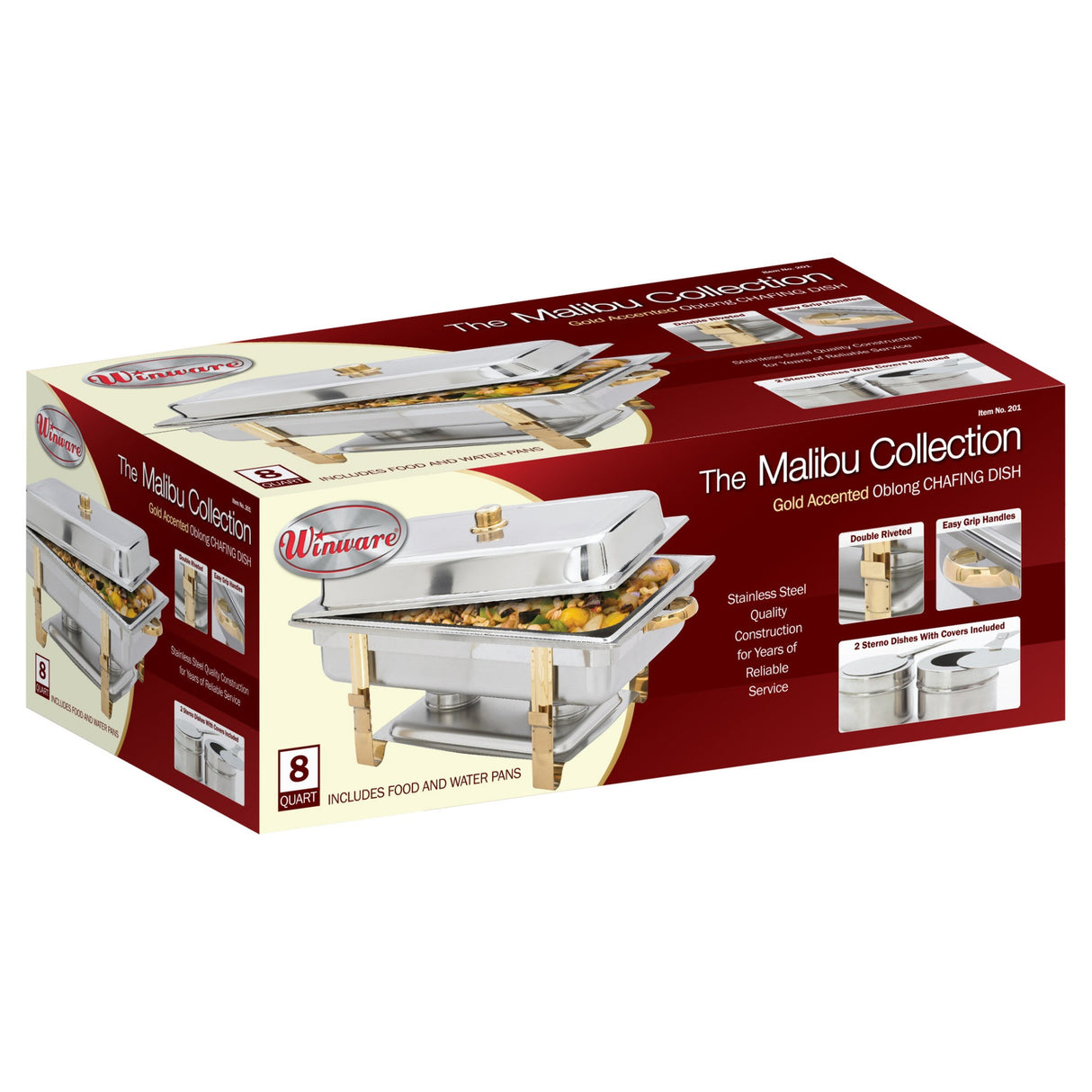 Malibu Collection 8 Quart Full-size Chafer, Medium Weight