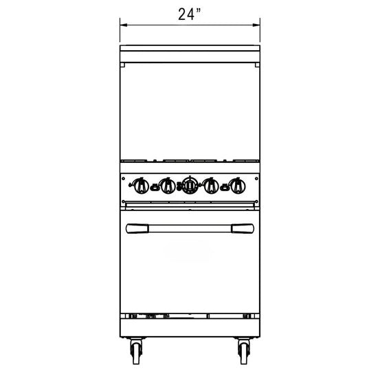 Cooks Forge CFR24-4B 24" Gas Range with Four (4) Open Burners
Cooks Forge CFR24-4B 24英寸四眼梅花炉连烤箱