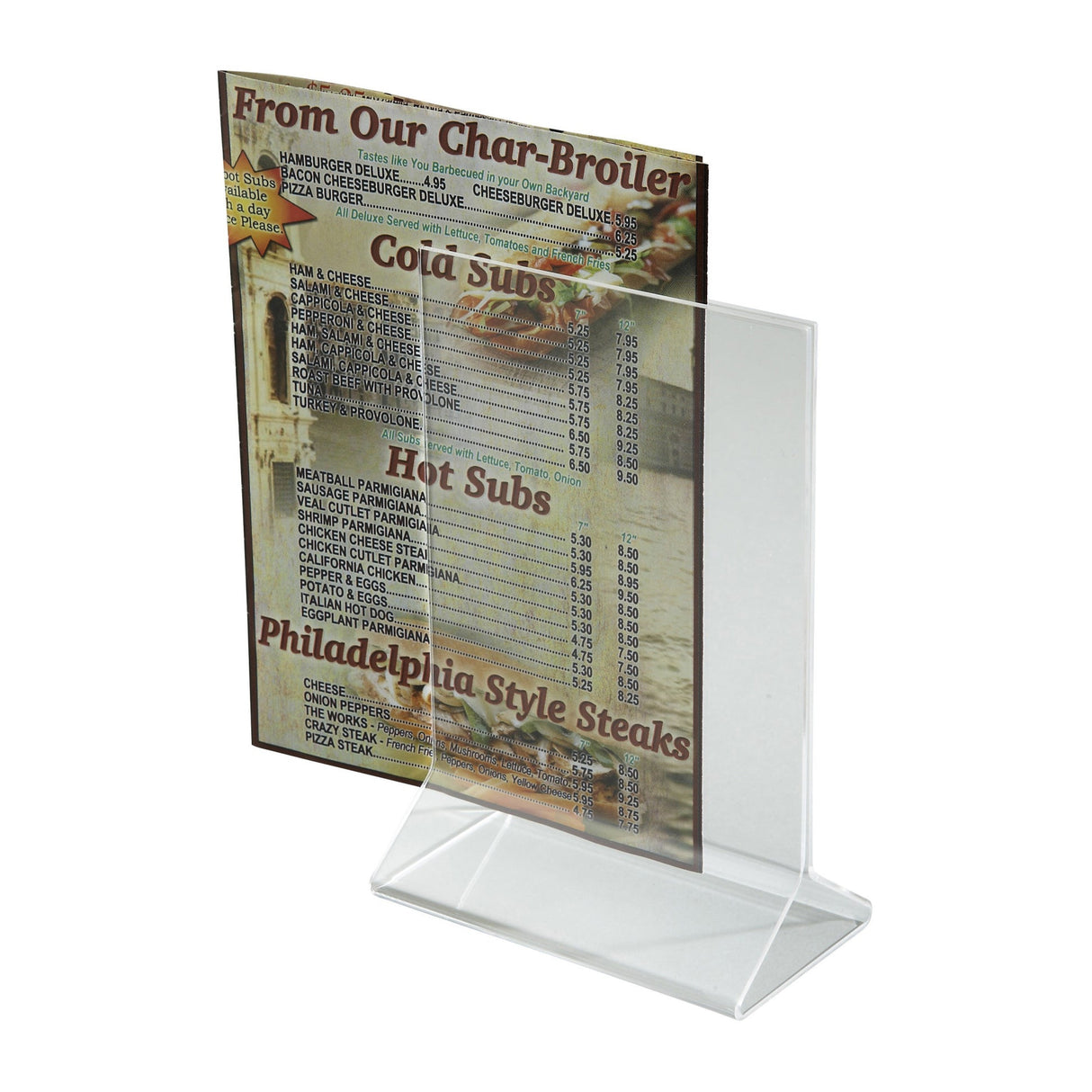 Double-Sided Clear Acrylic Menu Stand