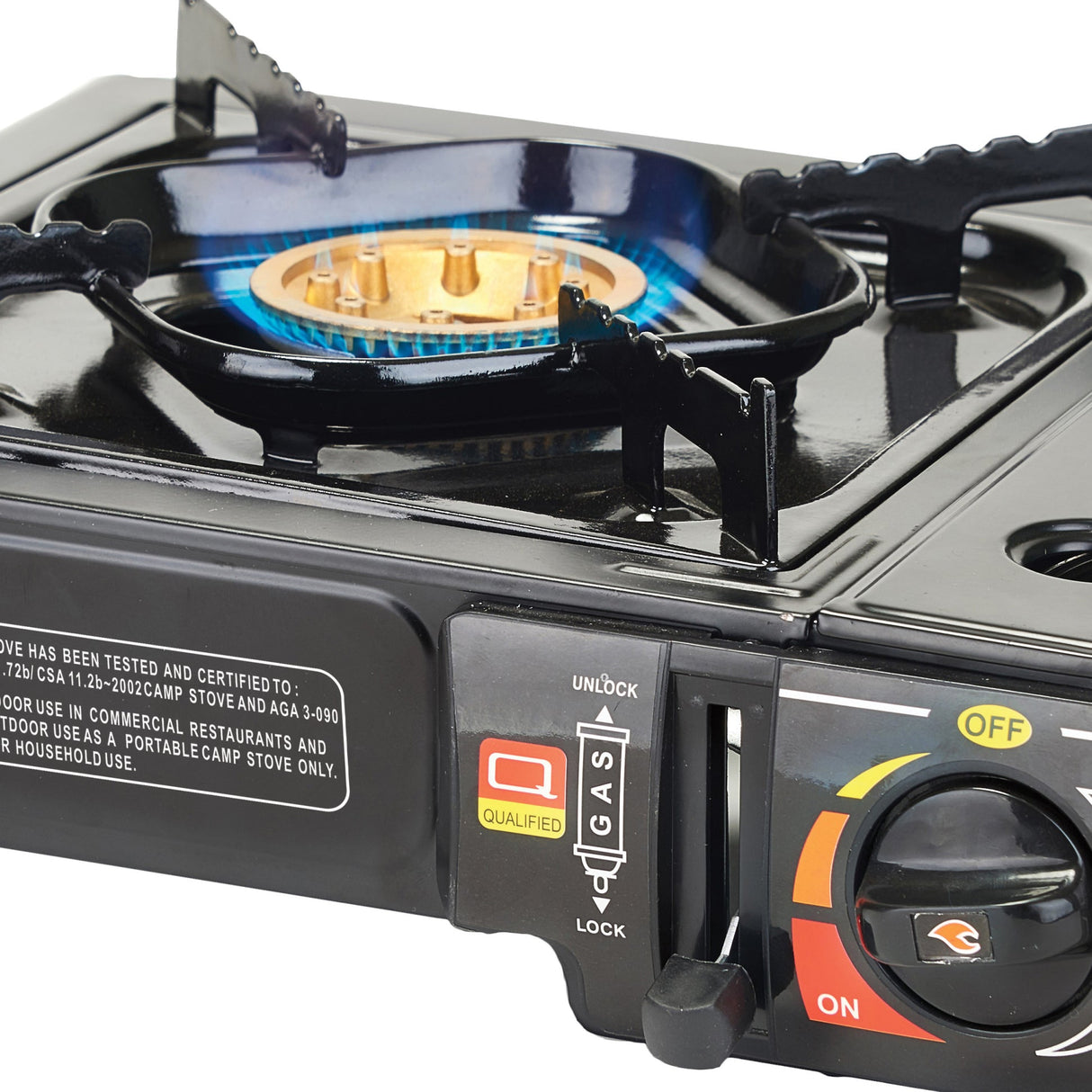 Portable Gas Stove, 9500 BTUs, Brass Burner