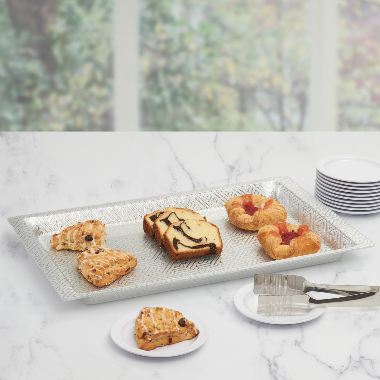 Silver-Tone Acrylic Display Tray