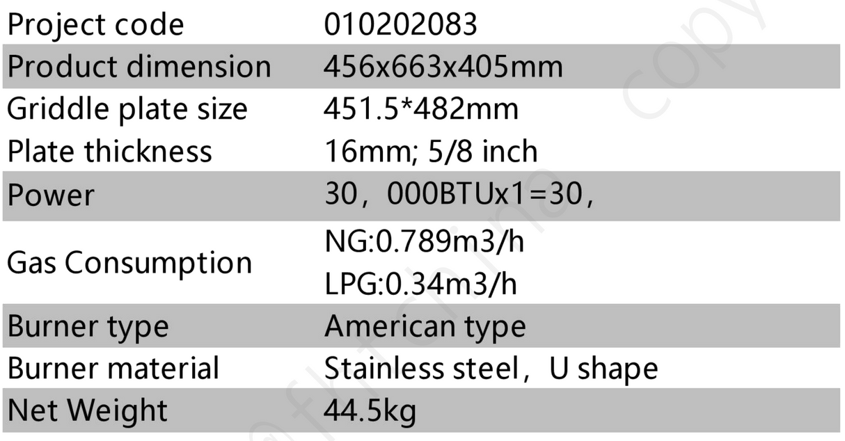 Suoldax 18" Gas Griddle HLRG-400