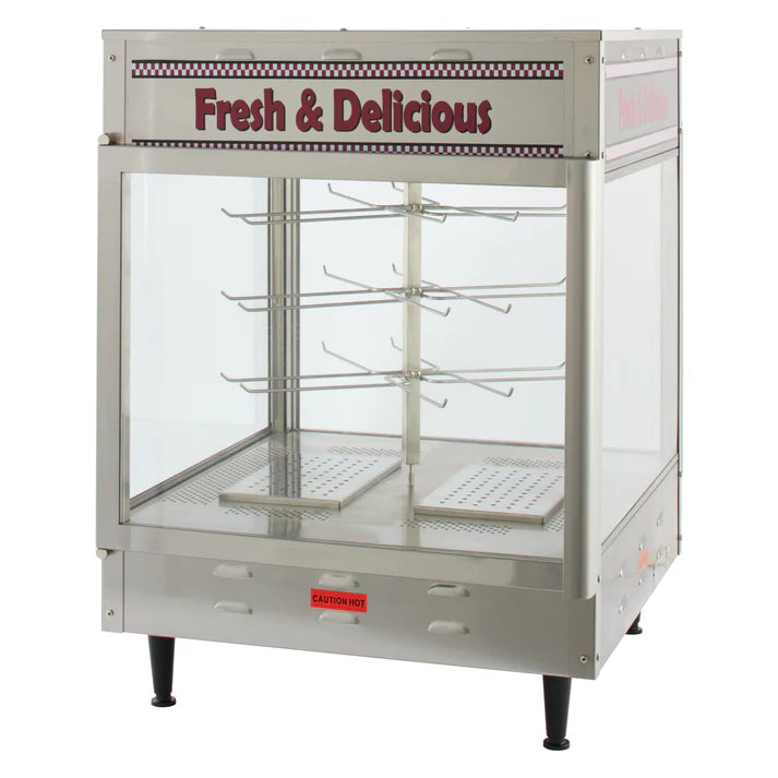 BenchmarkUSA Rotating Pizza Display Warmer - Stainless Steel, Humidified, ETL Certified