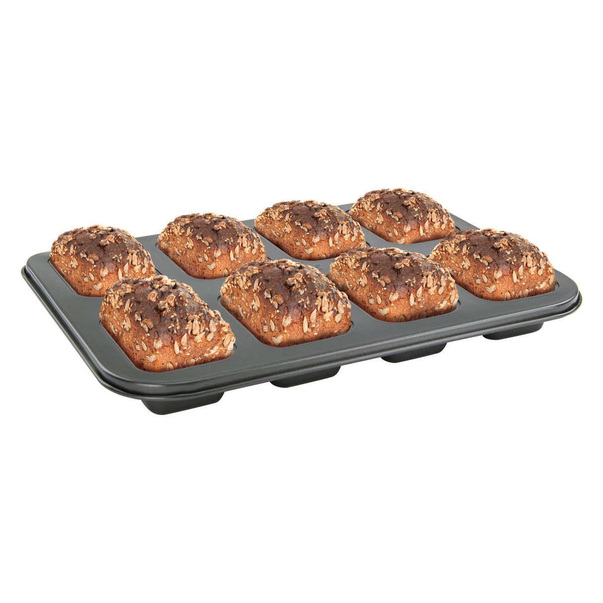 8-Cup Mini Loaf Pan, Non-stick, Carbon Steel