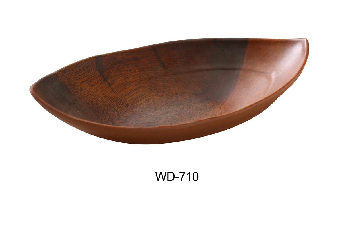 Yanco Wooden 10" X 5 1/2" X 2" Oval Deept Plate 18 Oz