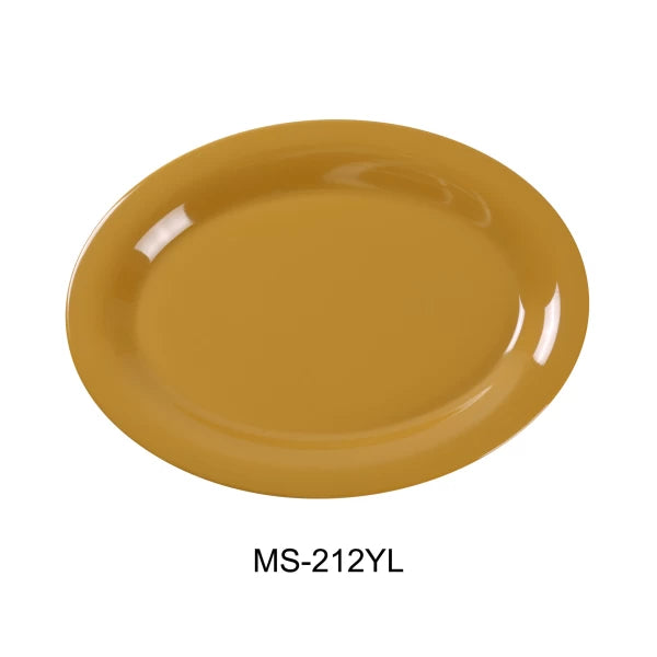 Yanco MILE STONE 12" X 9" OVAL PLATTER YELLOW
